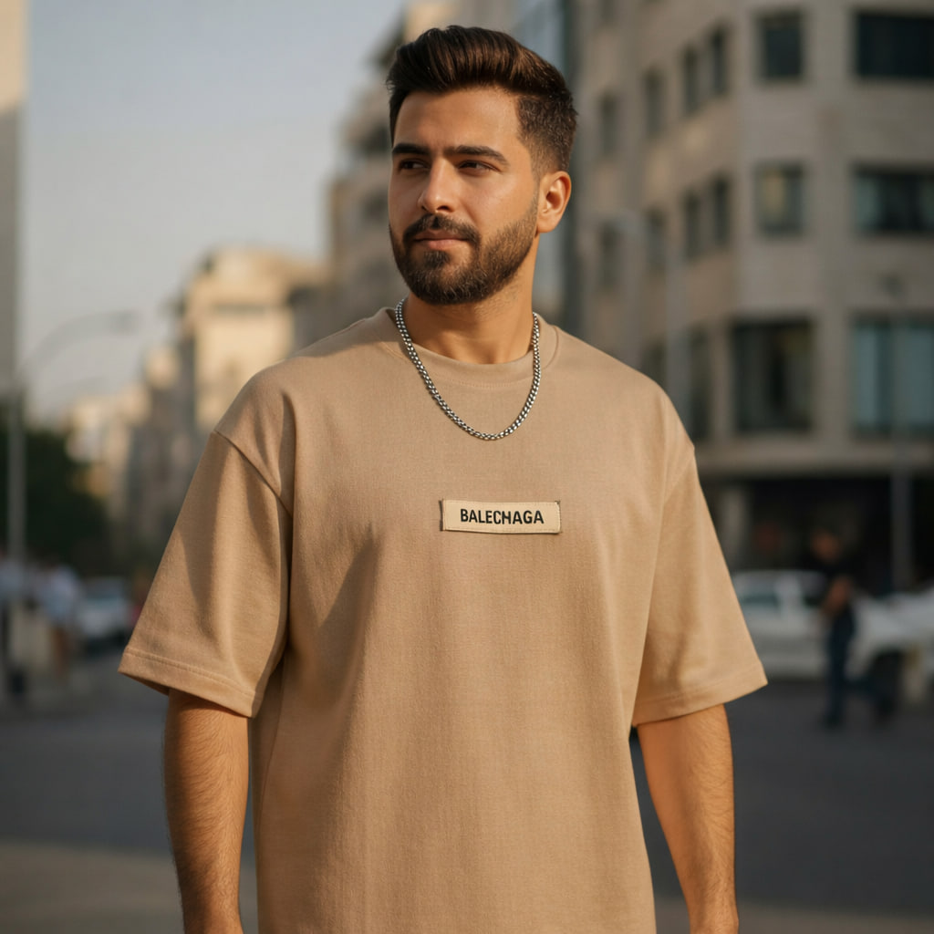 تیشرت مراکشی کبریتی نسکافه ای بالنسیاگا