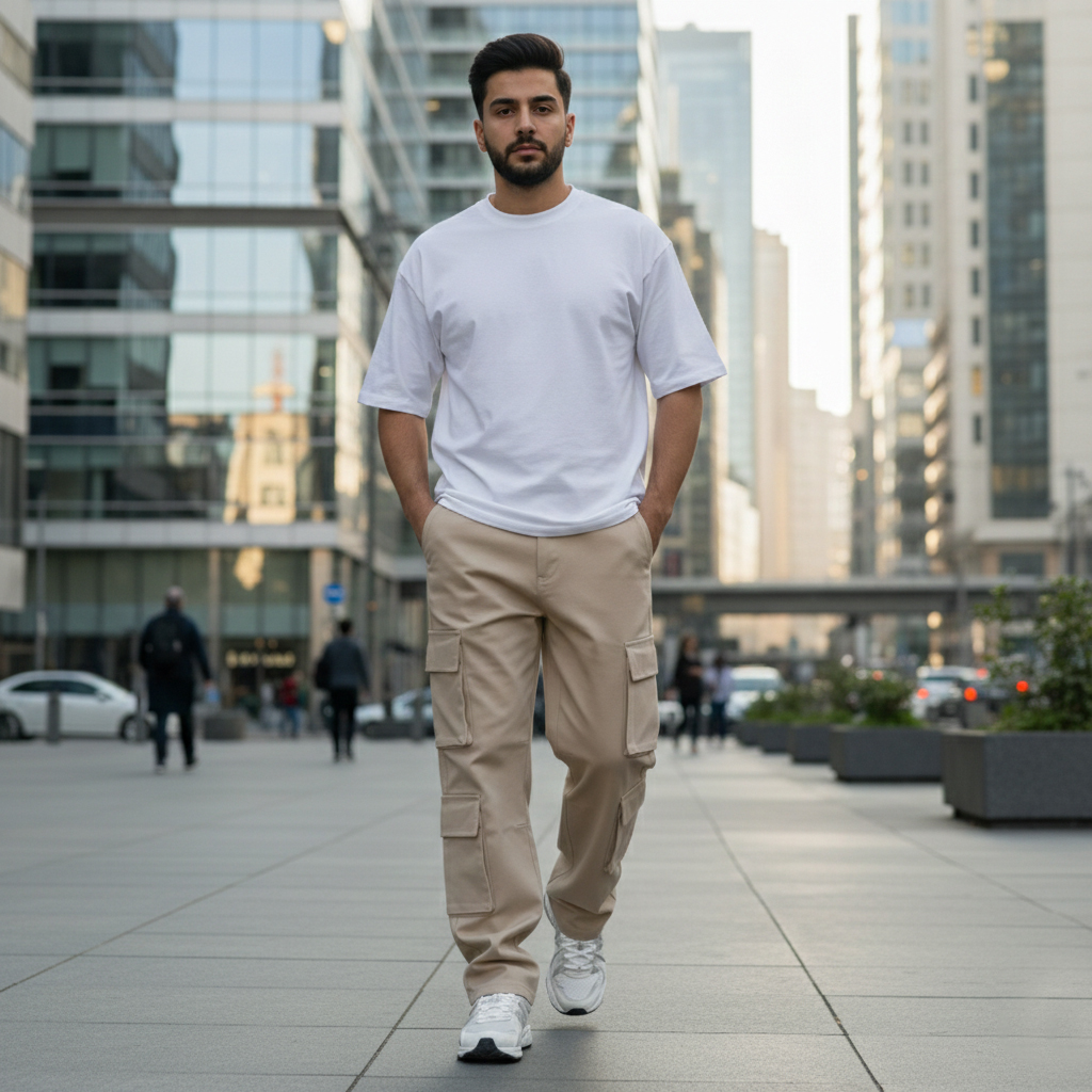 شلوار بنگال کارگو مردانه مدل HAMED-کرم