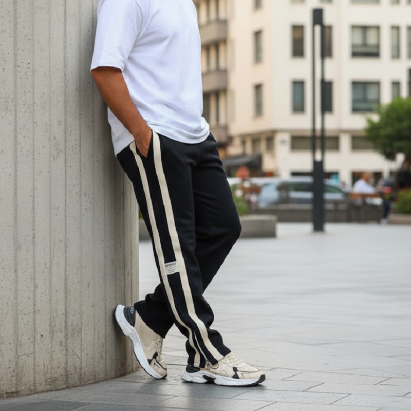 شلوار مردانه دونوار پایین زیپ مدل Alishan-مشکی